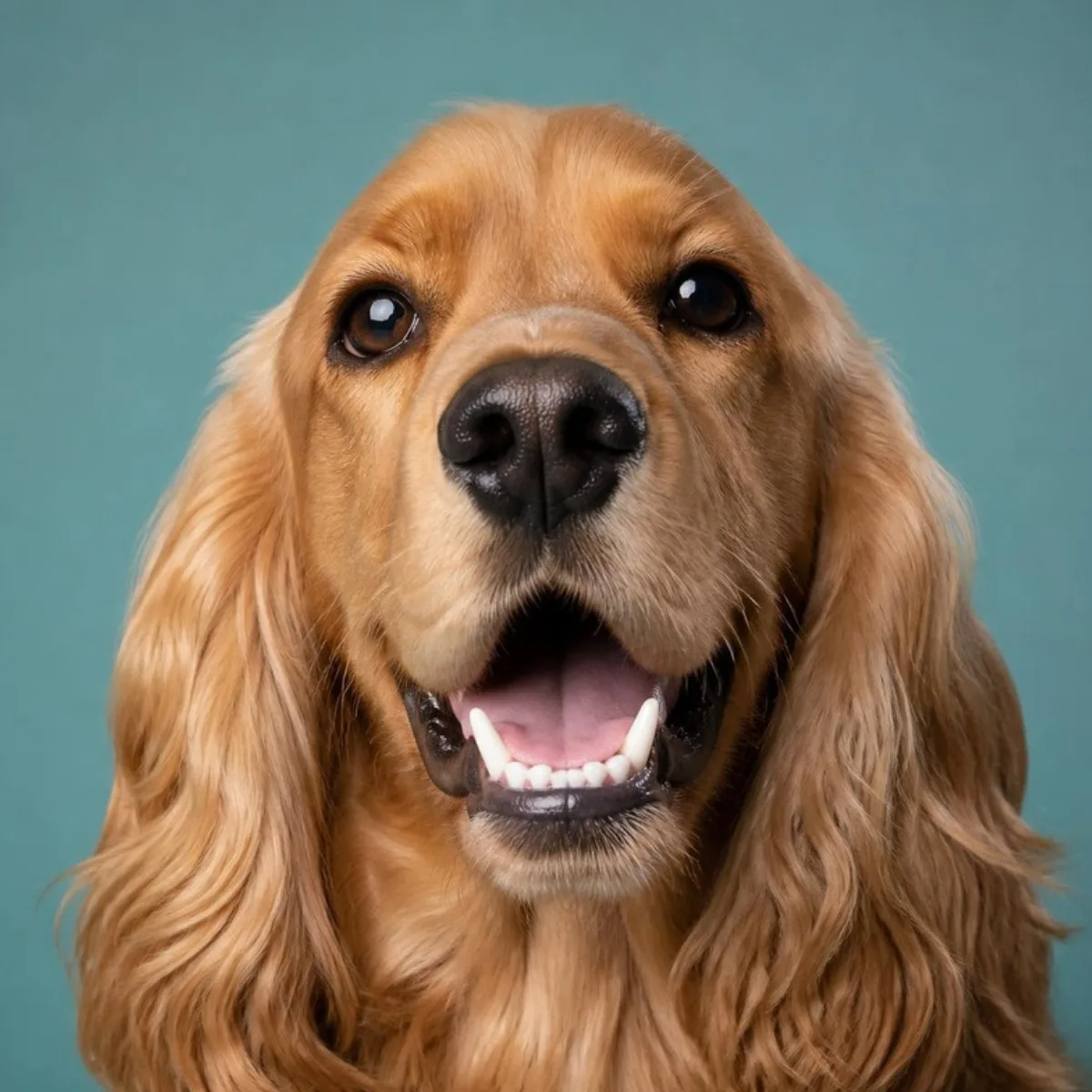 Spaniel with clean white teeth